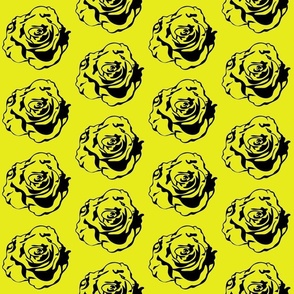 Graphic Illustrated Floral Wallpaper, Lemon Yellow Artistic Rose Design, Pop Art Rose Mural, Pop Art Flowers, Bold Graphic Floral Print, Modern Home Decor, Black Pop Art Interior Design, Graphic Design Print, Quirky Home Decor, Eclectic Living Room Design