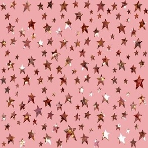 Copper Stars on Light Pink