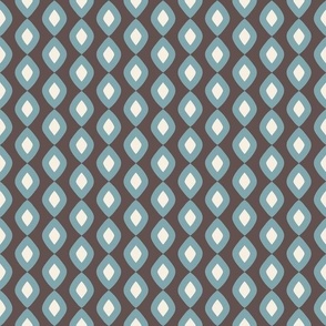 Geometric Pattern in Brown, Blue & Cream