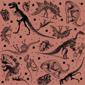 Dinosaurs and Stars on Mauve Pink (405)