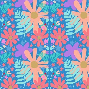 Floral blue - small 