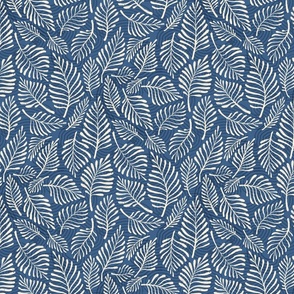 Puzzle Leaves - Textured and Tonal | Indigo blue | 12