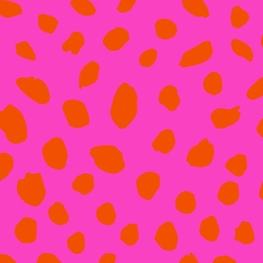 Painted Spots poppy on hot pink