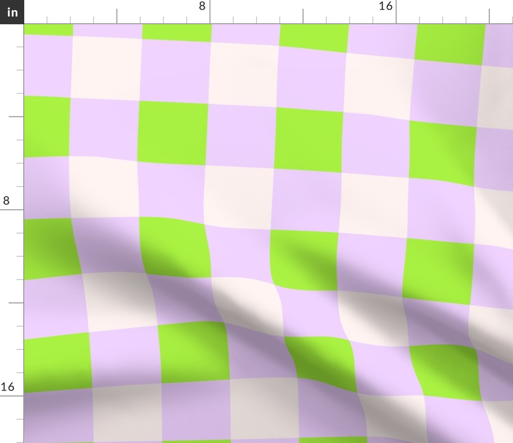 Spring Harmony: Lavender and Lime Geometric Check Large scale