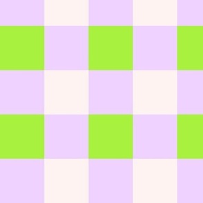 Spring Harmony: Lavender and Lime Geometric Check Medium scale