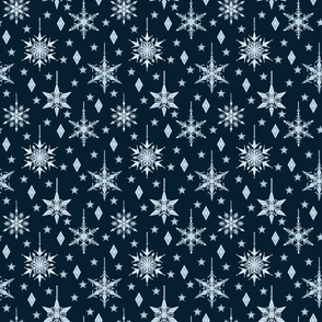 6" Dark Blue Snowflakes