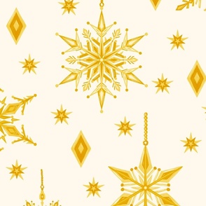 24" Golden Yellow Snowflakes