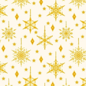 12" Golden Yellow Snowflakes