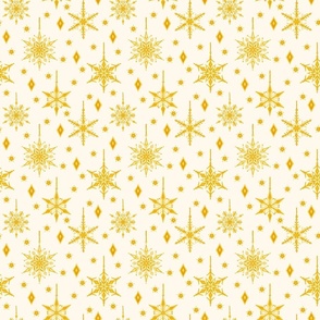 6" Golden Yellow Snowflakes