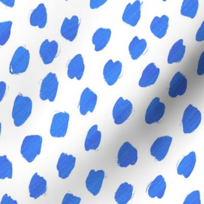 Blue on white Dots Mark Making