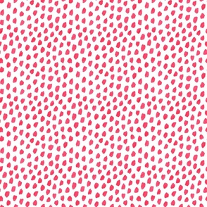 Red Pink on white Dots Mark Making