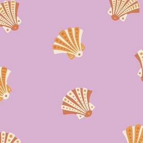 (Large) Decorative Beach Shells With Dots and Stripes - 