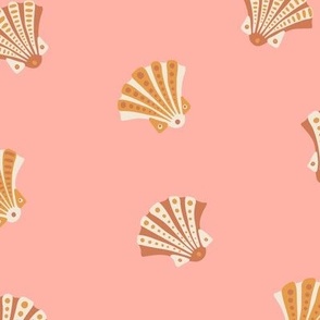 (Large) Decorative Beach Shells With Dots and Stripes - 