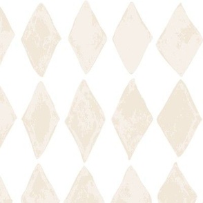 (Large) Diamond Circus Checker Textured  - Linen Off-White on White