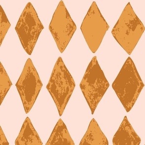(Large) Diamond Circus Checker Textured - Copper Brown on Ballerina Pink