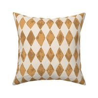 (Large) Diamond Circus Checker Textured - Clay Earth Brown on Off White
