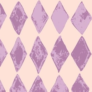(Large) Diamond Circus Checker Textured - Lavender Purple and Ballet Pink