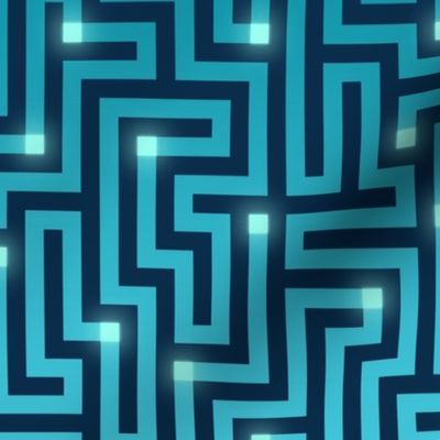 L Maze Quest Blue Ombre 0072 C geometric abstract texture modern shape art