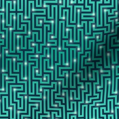 S Maze Quest Turquoise Teal Ombre 0072 D geometric cyan abstract texture modern shape art