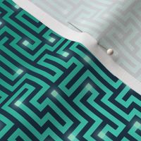 S Maze Quest Turquoise Teal Ombre 0072 D geometric cyan abstract texture modern shape art