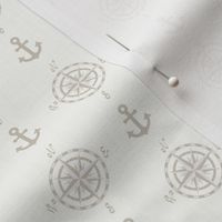 Anchors and Nautical Compass - beige tones