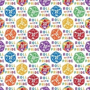 mini dice d20 / roll with pride