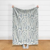 COASTAL ABSTRACT CURVED WAVY LINES LIGHT SERENITY BLUE-GRAY-OFF WHITE BEIGE