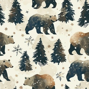 Bigger Nordic Bears Snowy Forest