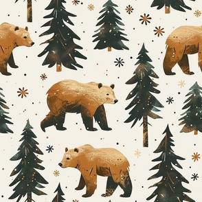 Bigger Nordic Bear Wintry Forest