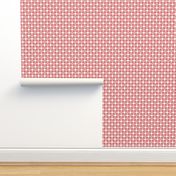 Gingham Coral Pink with Hearts