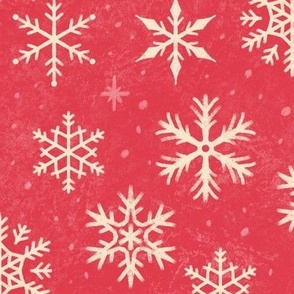 (Large Scale) Snowflakes on Christmas Pink Chalkboard | Winter Christmas Snowing Textured
