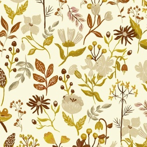  Cream and terra cotta Woodland and Meadow Florals_Large