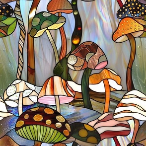 Stained Glass Mushroom Grove