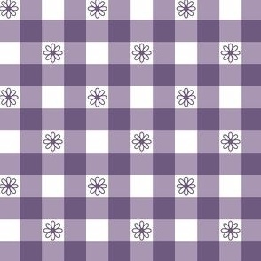 Gingham Purple with Daisy