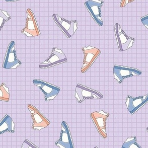 Funky High-Top Sneakers-Lavender and Peach