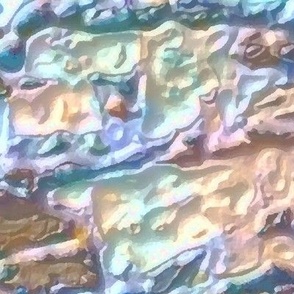 Painted Rendered Stone Wall