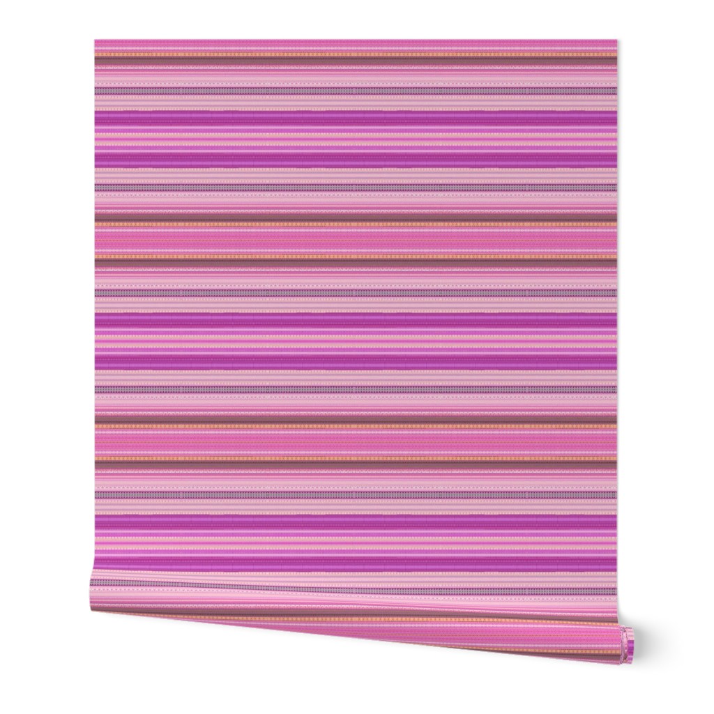boho stripes horizontal purple pink yellow 