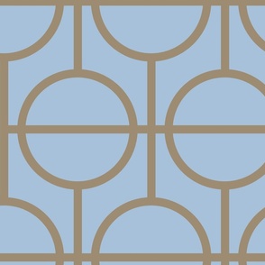 Circles / lattice / modern / dust  / sky blue / large scale