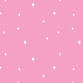 Tiny Shining Retro Sparkle Diamonds in Carnation Pink and Cream White
