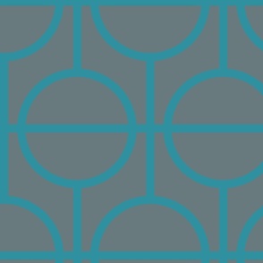 Circles / lattice / modern / teal / slate / large scale