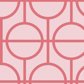 Circles / lattice / modern / rose / cotton candy / large scale
