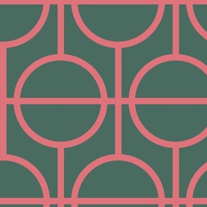 Circles / lattice / modern / rose / pine / large scale