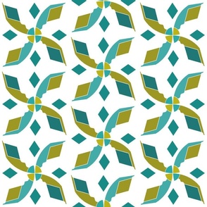 Flower Kite Teal Yellow Revision