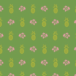 Hibiscus and Pineapples Pattern 1 - Summer Garden