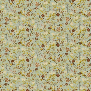 Gray green Cream and terra cotta Woodland and Meadow Florals_ IMG_small