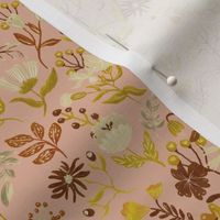 Blush pink Cream and terra cotta Woodland and Meadow Florals_small