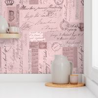 Old Letters And Postcards Pastel Pink