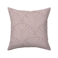 Damask with fern fans pastel pink / kept love letters on darker mute pink  linen   - small scale