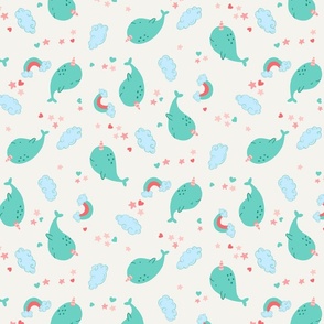 Narwhal Nursery - Teal and Pink