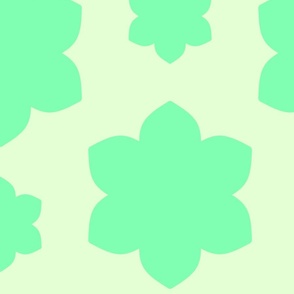 Flowers Mint Green